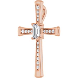18K Rose Gold 5x3 mm Emerald Pendant Mounting – image 3
