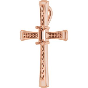 10K Rose Gold 5x3 mm Emerald Pendant Mounting – image 4