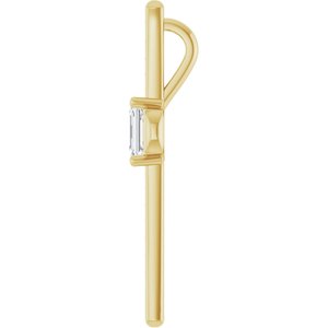 14K Yellow Gold 5x3 mm Emerald Pendant Mounting – image 5