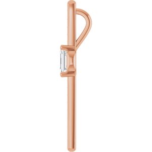 14K Rose Gold 5x3 mm Emerald Pendant Mounting – image 5