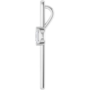 14K White Gold 5x3 mm Emerald Pendant Mounting – image 5