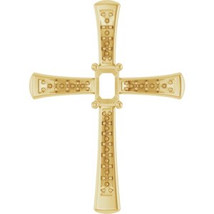 18K Yellow Gold 5x3 mm Emerald Pendant Mounting – image 2