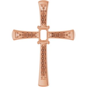 18K Rose Gold 5x3 mm Emerald Pendant Mounting – image 2