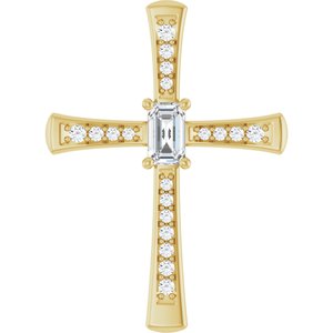 14K Yellow Gold 5x3 mm Emerald Pendant Mounting