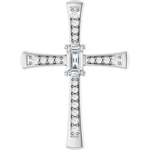 Continuum Sterling Silver 5x3 mm Emerald Pendant Mounting