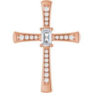 18K Rose Gold 5x3 mm Emerald Pendant Mounting
