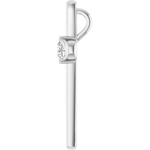 14K White Gold 4x4 mm Square Pendant Mounting – image 5