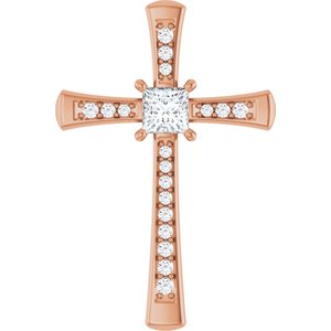 10K Rose Gold 4x4 mm Square Pendant Mounting
