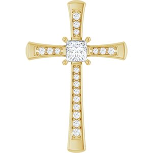 10K Yellow Gold 4x4 mm Square Pendant Mounting