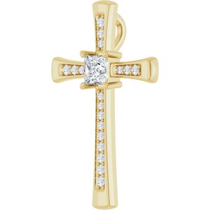 14K Yellow Gold 4x4 mm Square Pendant Mounting – image 3