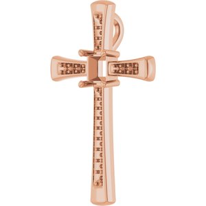 14K Rose Gold 4x4 mm Square Pendant Mounting – image 4