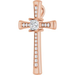 14K Rose Gold 4x4 mm Square Pendant Mounting – image 3