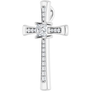 14K X1 White Gold 4x4 mm Square Pendant Mounting – image 3