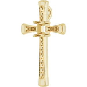 10K Yellow Gold 4x4 mm Square Pendant Mounting – image 4