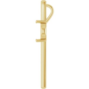 14K Yellow Gold 9x7 mm Emerald Pendant Mounting – image 6