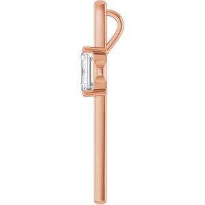 14K Rose Gold 9x7 mm Emerald Pendant Mounting – image 5