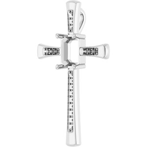 Platinum 9x7 mm Emerald Pendant Mounting – image 4