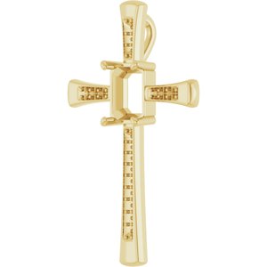 18K Yellow Gold 9x7 mm Emerald Pendant Mounting – image 4