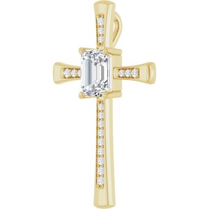 14K Yellow Gold 9x7 mm Emerald Pendant Mounting – image 3