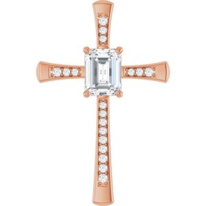 18K Rose Gold 9x7 mm Emerald Pendant Mounting