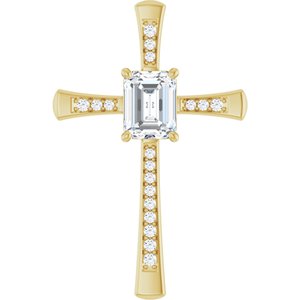 18K Yellow Gold 9x7 mm Emerald Pendant Mounting