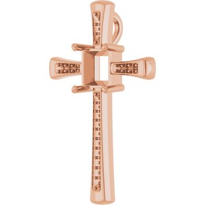 10K Rose Gold 7x7 mm Square Pendant Mounting – image 4