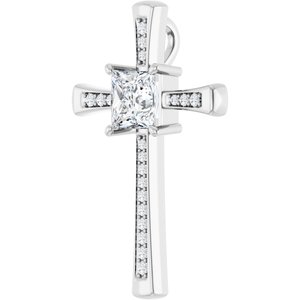 14K White Gold 7x7 mm Square Pendant Mounting – image 3