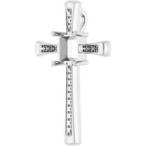 10K White Gold 7x7 mm Square Pendant Mounting – image 4