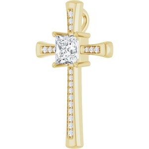 10K Yellow Gold 7x7 mm Square Pendant Mounting – image 3