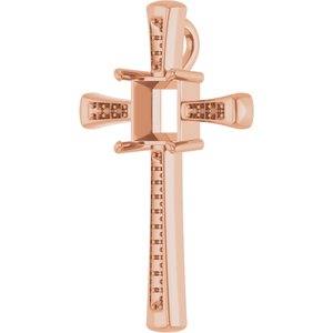 10K Rose Gold 8x8 mm Square Pendant Mounting – image 4