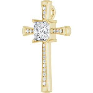 18K Yellow Gold 8x8 mm Square Pendant Mounting – image 3