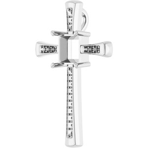 10K White Gold 8x8 mm Square Pendant Mounting – image 4