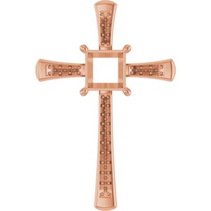 10K Rose Gold 7x7 mm Square Pendant Mounting – image 2
