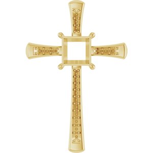 18K Yellow Gold 7x7 mm Square Pendant Mounting – image 2