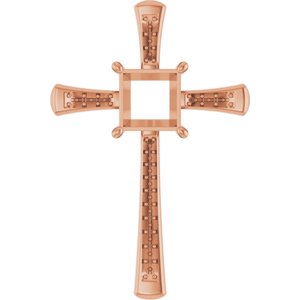 10K Rose Gold 8x8 mm Square Pendant Mounting – image 2