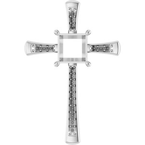 Continuum Sterling Silver 8x8 mm Square Pendant Mounting – image 2