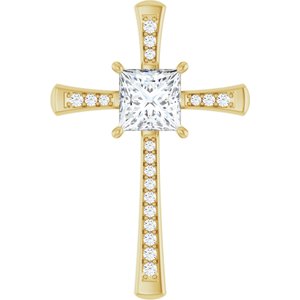 10K Yellow Gold 8x8 mm Square Pendant Mounting