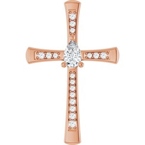 14K Rose Gold 5.5x3.5 mm Pear Pendant Mounting