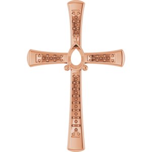 18K Rose Gold 5.5x3.5 mm Pear Pendant Mounting – image 2