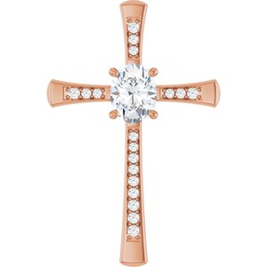 10K Rose Gold 9x7 mm Oval Pendant Mounting