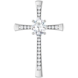 14K White Gold 9x7 mm Oval Pendant Mounting