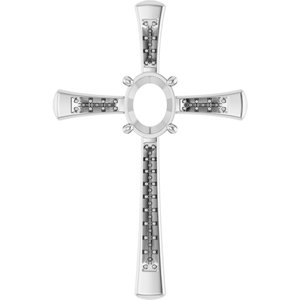 Platinum 9x7 mm Oval Pendant Mounting – image 2