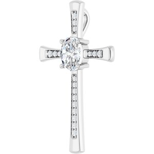 Platinum 9x7 mm Oval Pendant Mounting – image 3