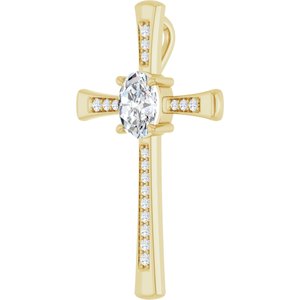 18K Yellow Gold 9x7 mm Oval Pendant Mounting – image 3