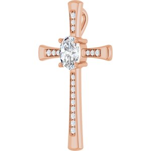10K Rose Gold 9x7 mm Oval Pendant Mounting – image 3