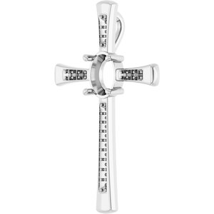 Platinum 9x7 mm Oval Pendant Mounting – image 4