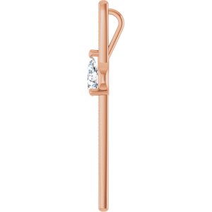 14K Rose Gold 8x5 mm Pear Pendant Mounting – image 5