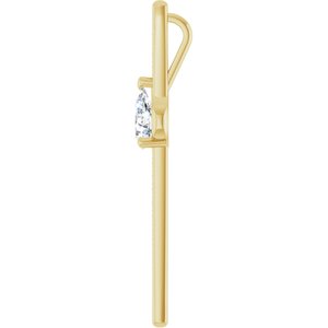 14K Yellow Gold 8x5 mm Pear Pendant Mounting – image 5