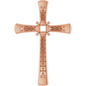 10K Rose Gold 3.25x3.25 mm Square Pendant Mounting – image 2