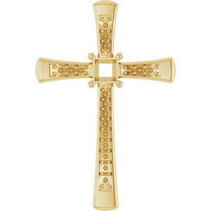 14K Yellow Gold 3.25x3.25 mm Square Pendant Mounting – image 2